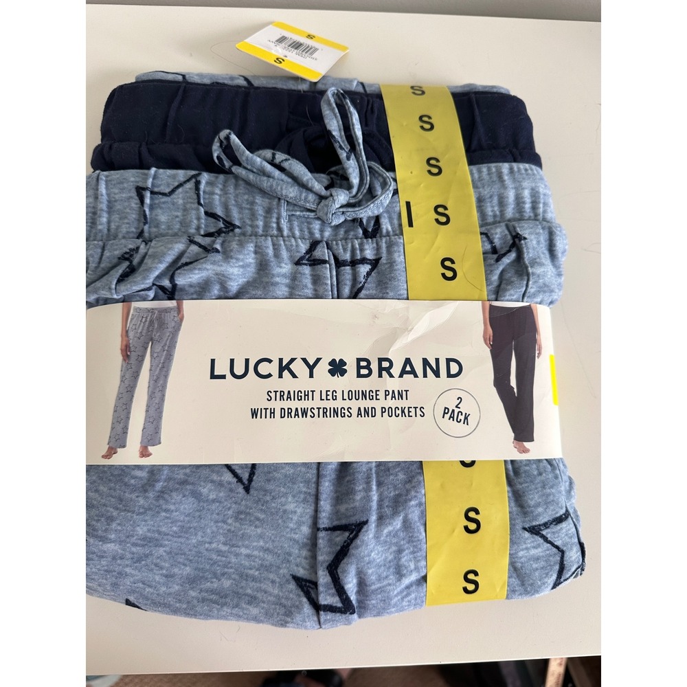 Lucky Brand Lounge Pants Women S Stitched Stars Navy 2 Pack Straight Leg 1522469